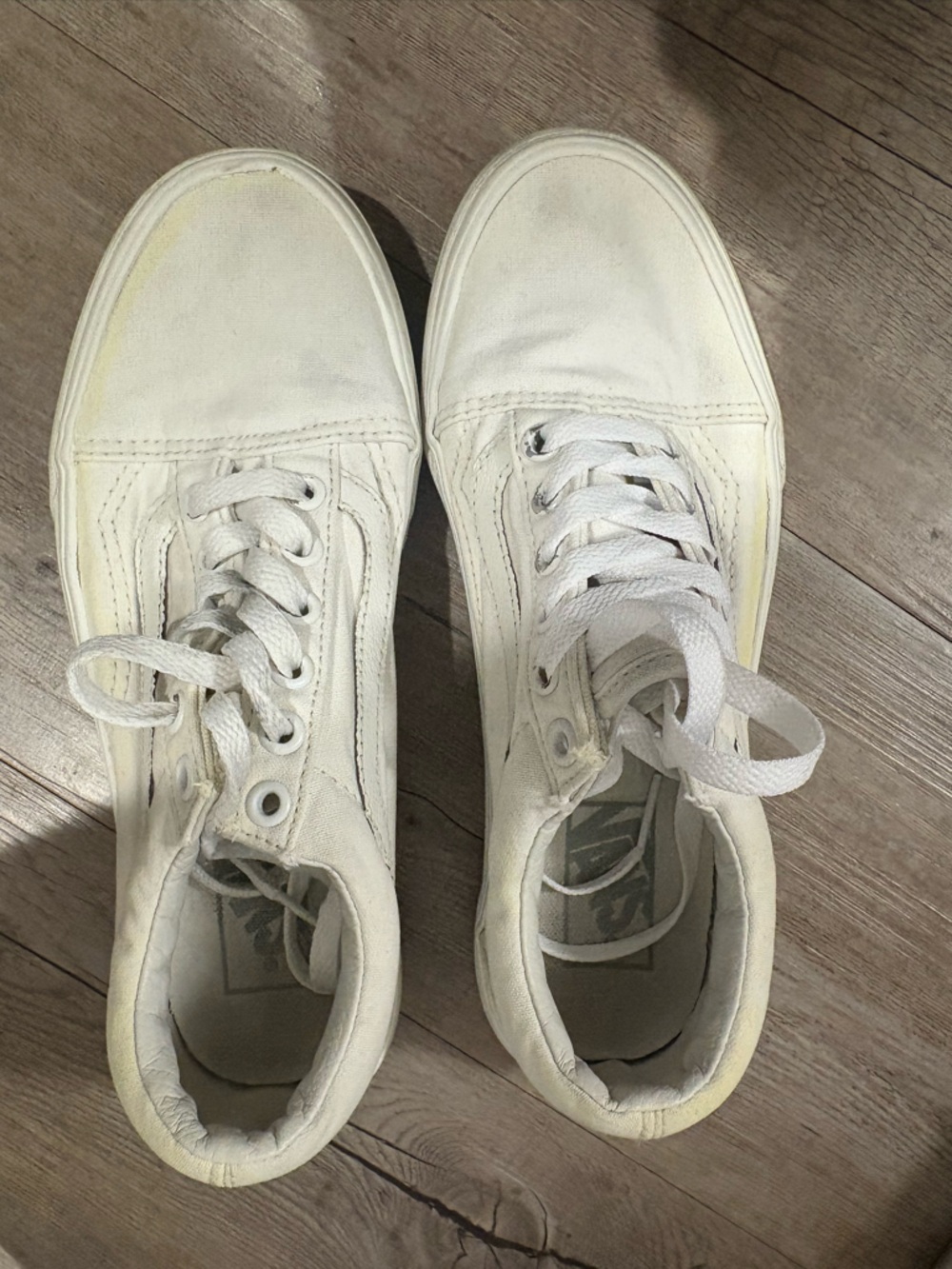 All white old skool vans w 7.5 / 38 eu monochrome - Picture 4 of 6